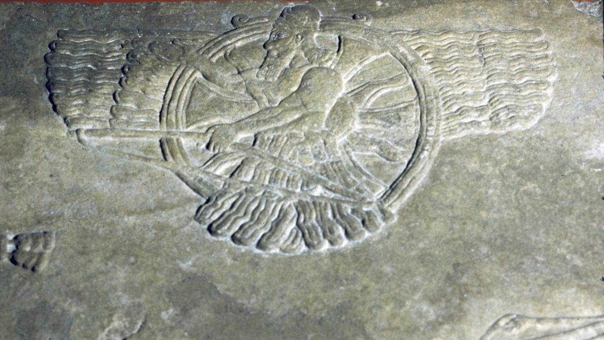 Der Gott Ashur aus dem Palast von Nimrud 8. Jahrhundert v. Chr. (Symbolbild).