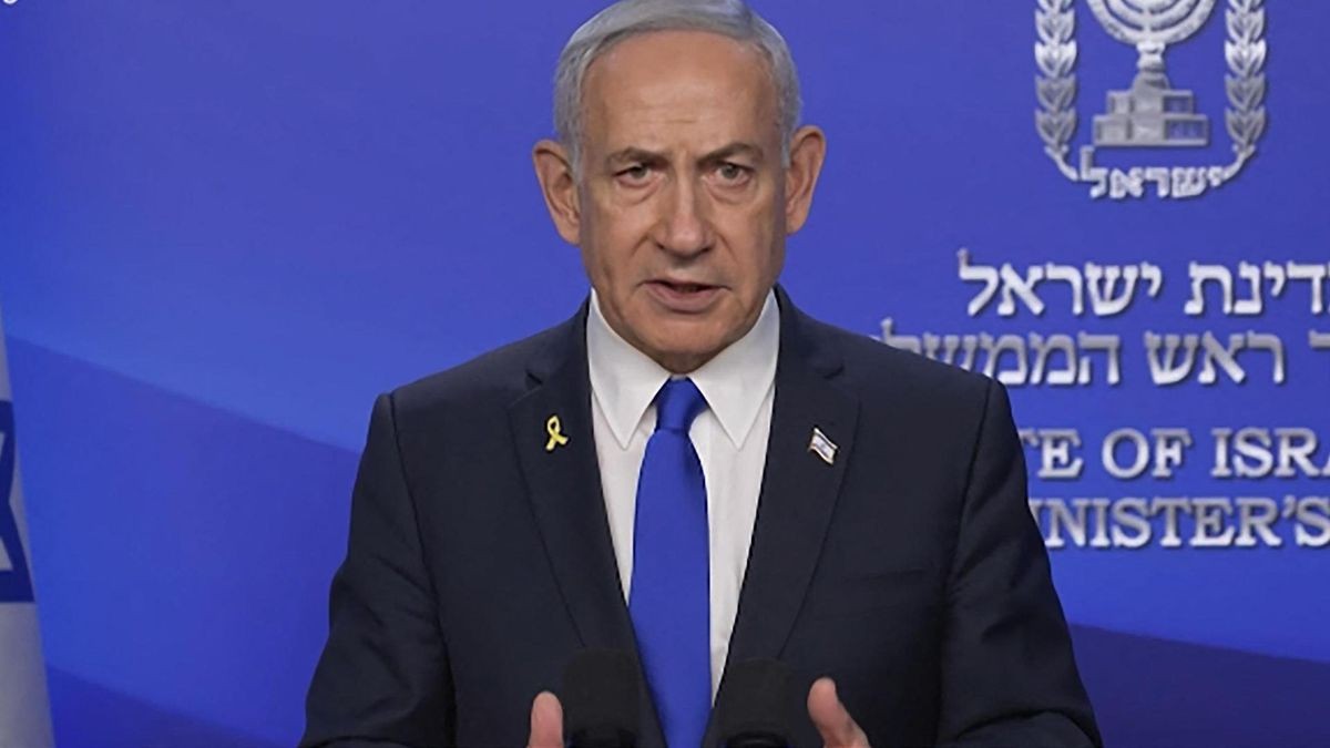 This image grab from a video released by the Israeli Government Press Office (GPO) shows Israel's Prime Minister Benjamin Netanyahu announcing the launch of a targeted military operation against Iran in a video statement on June 13, 2025. Netanyahu said the country's strikes against Iran would 