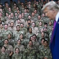 (FILES) US President Donald Trump arrives to address troops at the Al-Udeid air base southwest of Doha on May 15, 2025. Qatar on June 23, 2025 condemned an Iranian attack on the largest US military base in the region, hosted in the Gulf state, calling it a (FILES) US President Donald Trump arrives to address troops at the Al-Udeid air base southwest of Doha on May 15, 2025. Qatar on June 23, 2025 condemned an Iranian attack on the largest US military base in the region, hosted in the Gulf state, calling it a