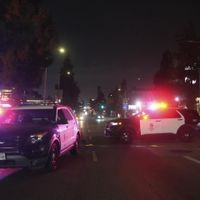 Auto fährt in Menschenmenge in Hollywood