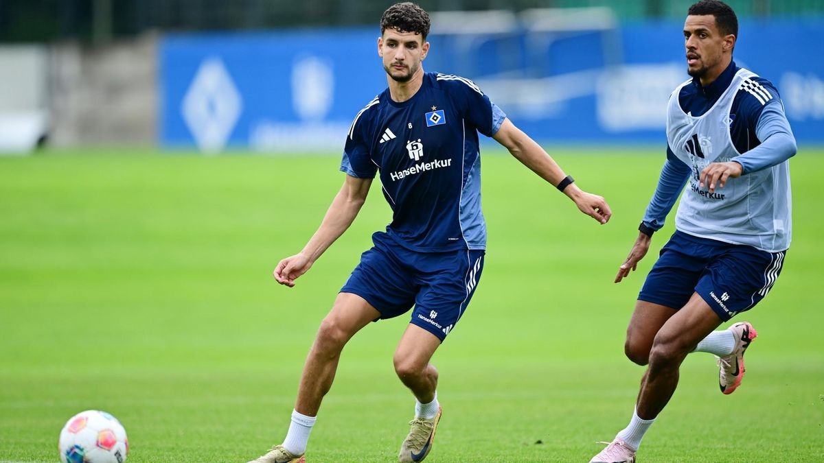 Daniel Elfadli und Robert Glatzel beim HSV-Training