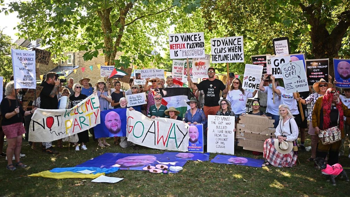 The 'Stop Trump' Campaign Protests Against JD Vance's UK Visit