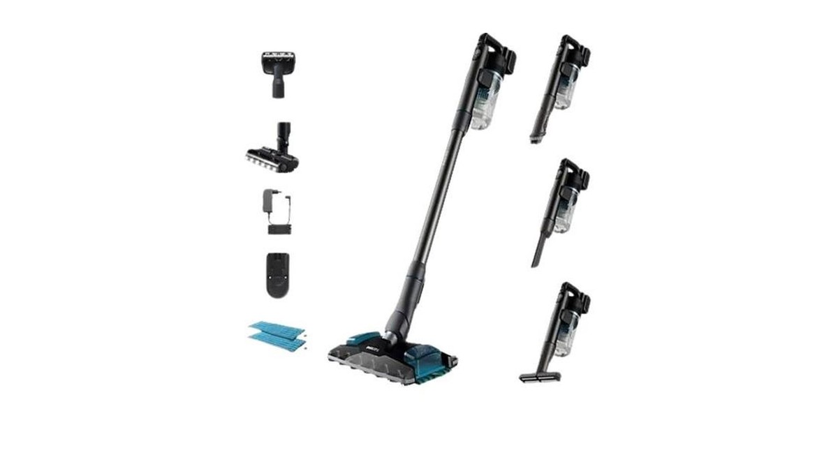 Die vielen Düsen machen den Philips Aqua Plus zu einem vielseitigen Akkusauger Die vielen Düsen machen den Philips Aqua Plus zu einem vielseitigen Akkusauger
