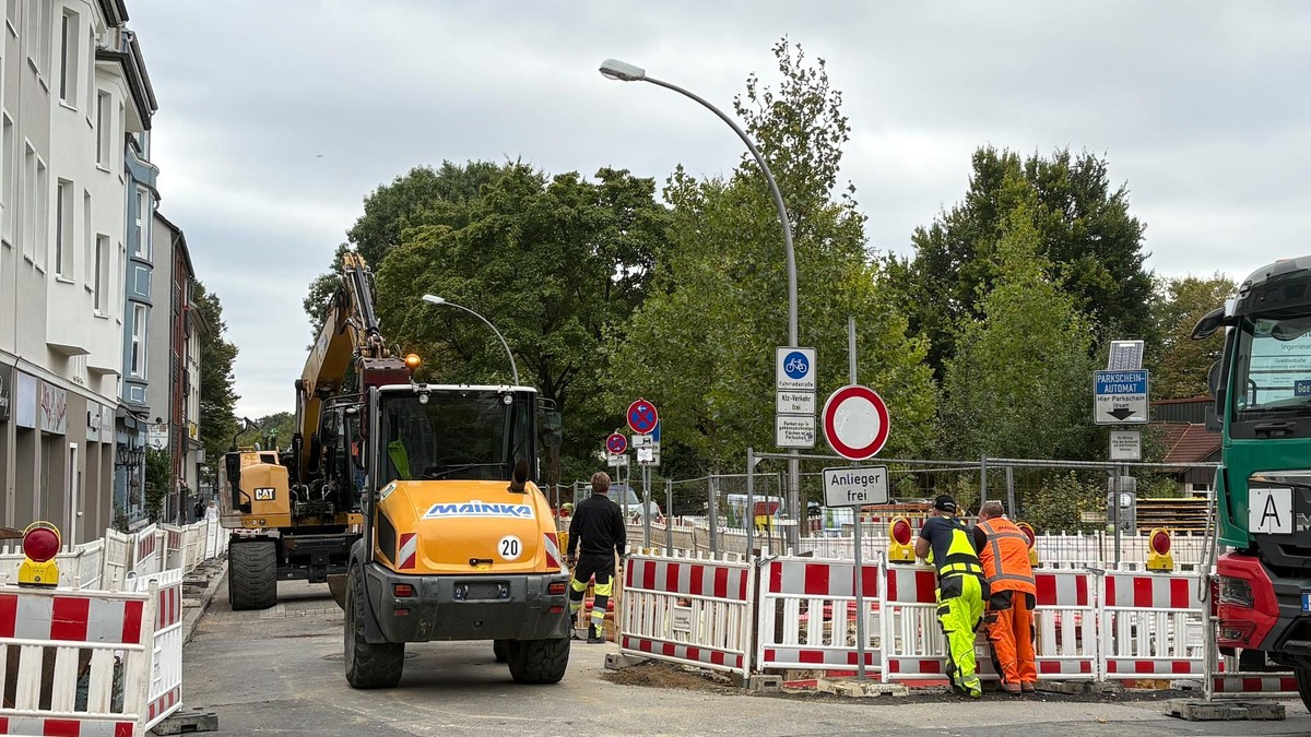 Die Umbauarbeiten im Bereich Goethestraße in der Gladbecker Innenstadt sind in vollem Gange. Seit September läuft der zweite Bauabschnitt.