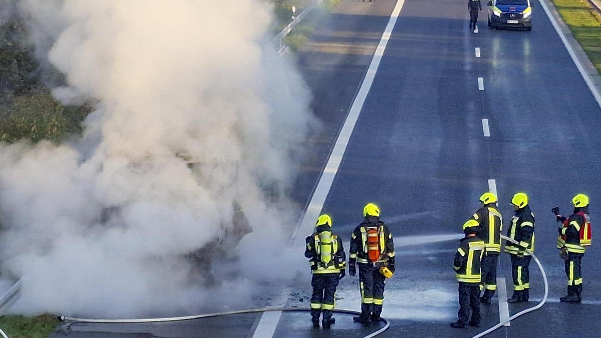 LKW Brand auf A3