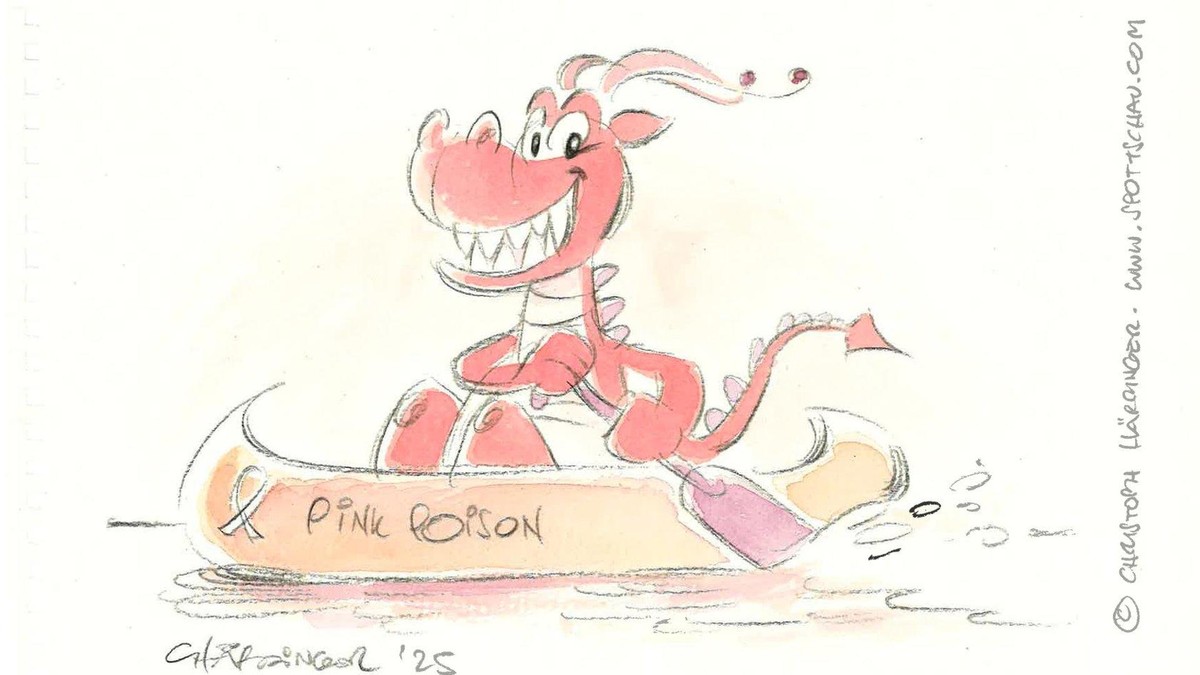 Karikatur Härringer Pink poison nrz-sportpreis