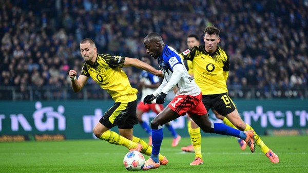 Hier feierte Dompé mit dem HSV das 1:1 gegen den BVB