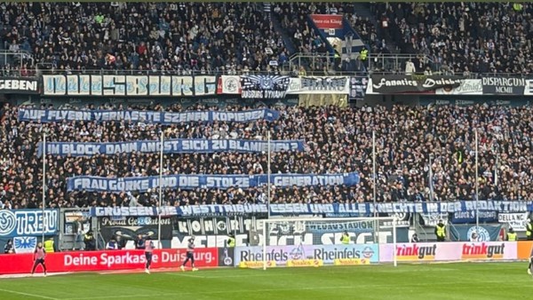„RWE für Toleranz“: Duisburger Ultras nehmen Medien und Essener Fans aufs Korn