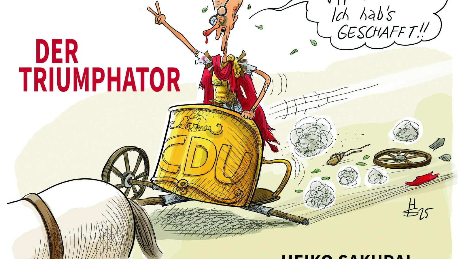 Die-besten-Karikaturen-2025-Heiko-Sakurai-stellt-Buch-Der-Triumphator-vor