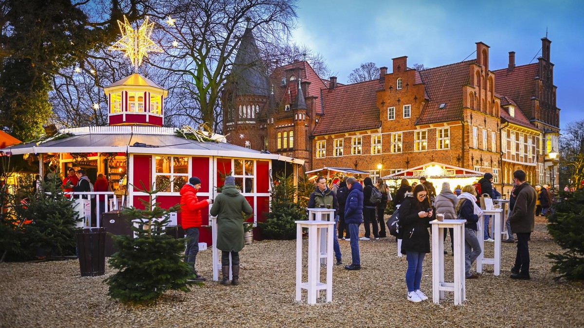Weihnachtsmarkt am Bergedorfer Schloss, Bergedorf, Hamburg, Deutschland, Europa