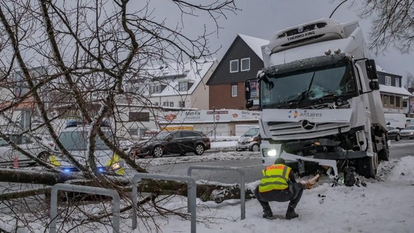 Lkw fährt in Wandsbek gegen Baum – Fahrer musste reanimiert werden