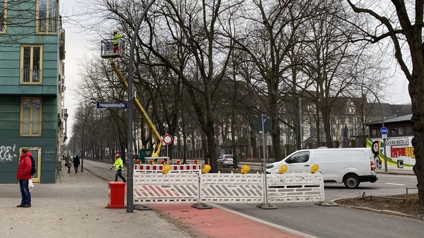 Baumarbeiten: Altonaer Nadelöhr am Wochenende immer wieder gesperrt
