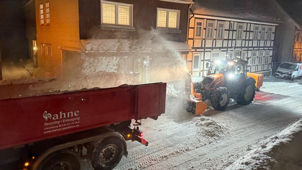 Weg von der Straße, aber wohin mit dem Schnee im Harz? Walkenried hat diese Lösung